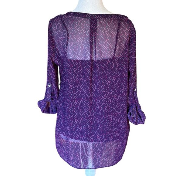 Motherhood Maternity Polka Dot Blouse and Tank Liner Womens Size Small Navy Pink - Picture 2 of 10